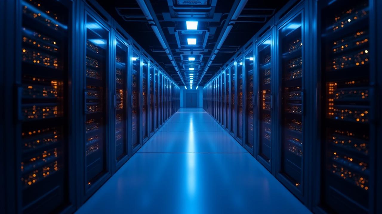 Futuristic Data Center Hallway